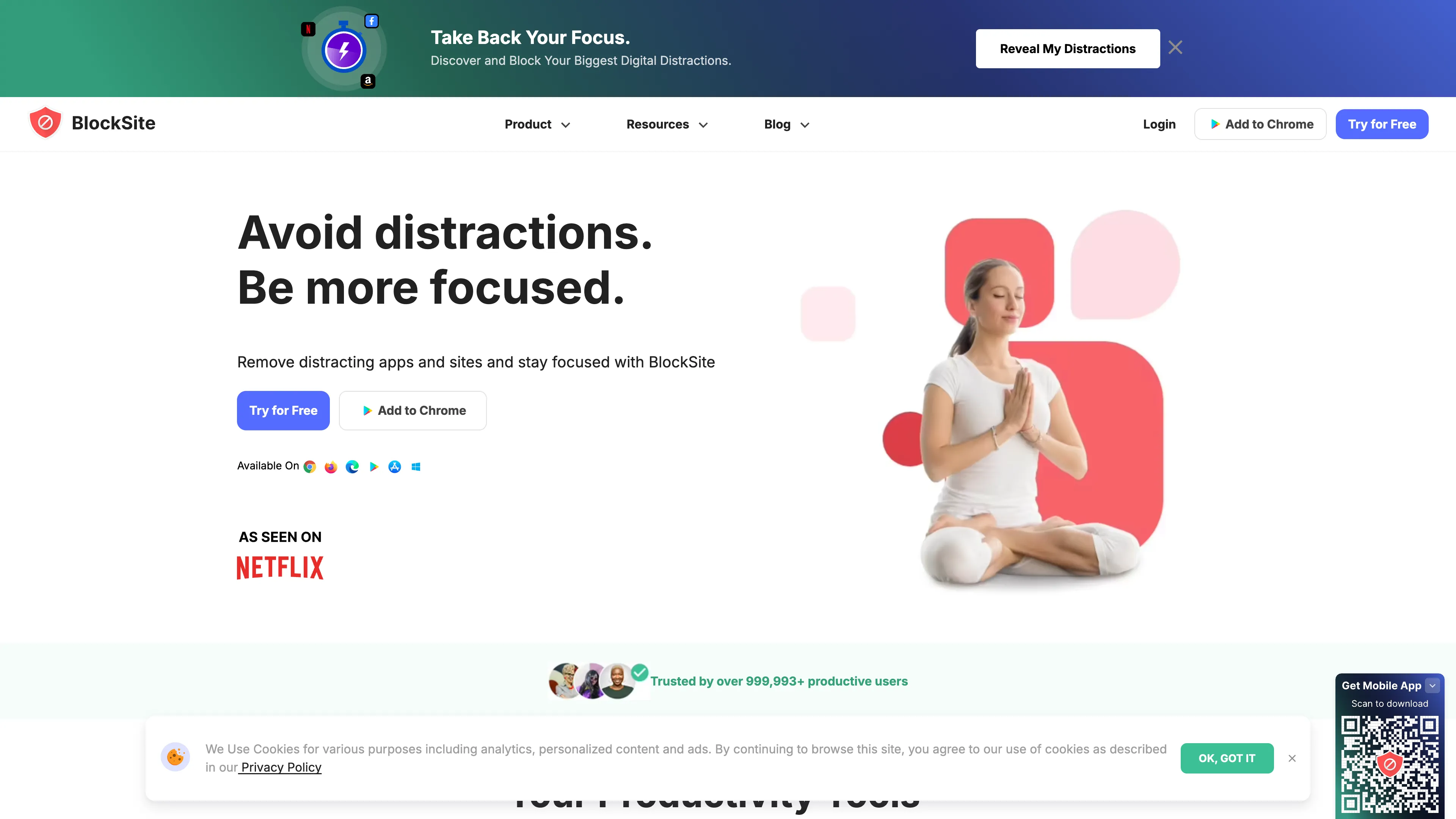 BlockSite's website screenshot